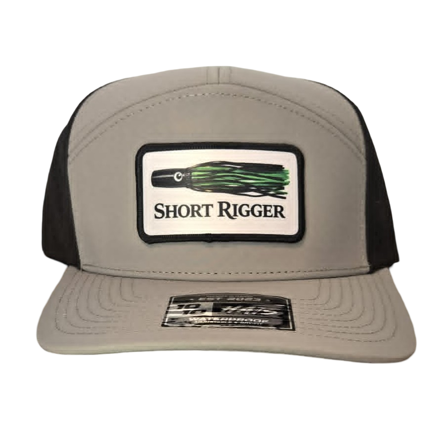 Black & Gray 10/10 Lure Patch 7 Panel Hat