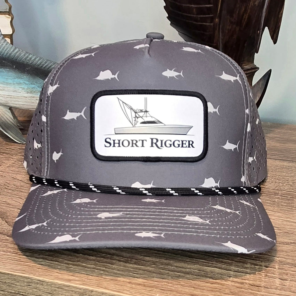 Gray 10/10 Sportfish Patch Rope Hat