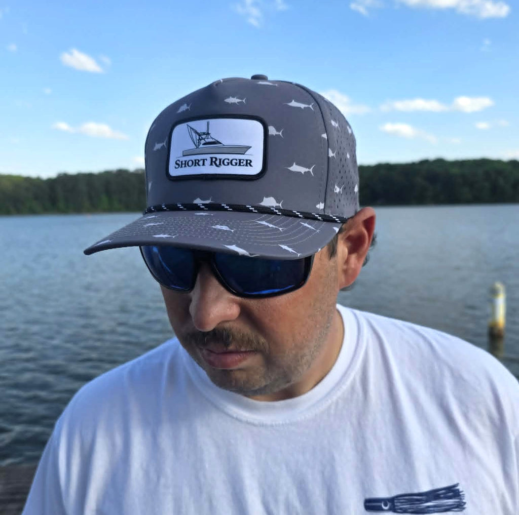 Gray 10/10 Sportfish Patch Rope Hat