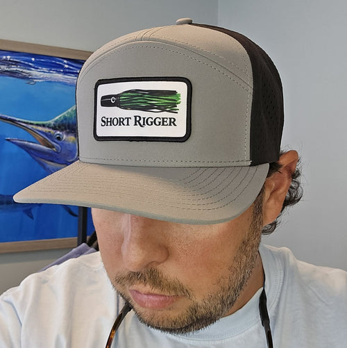 Black & Gray 10/10 Lure Patch 7 Panel Hat