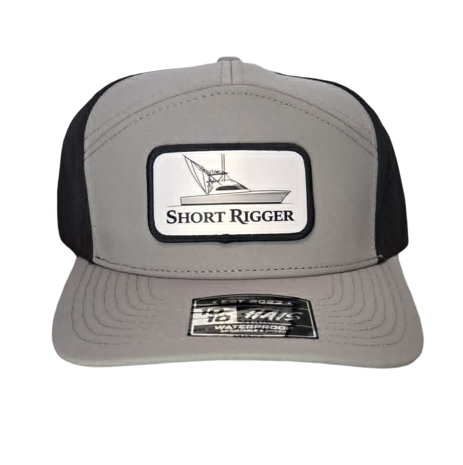 Black & Gray 10/10 Sportfish Patch 7 Panel Hat