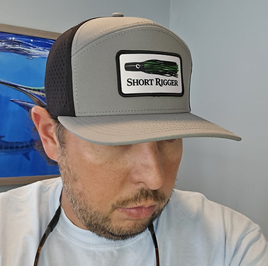 Black & Gray 10/10 Lure Patch 7 Panel Hat
