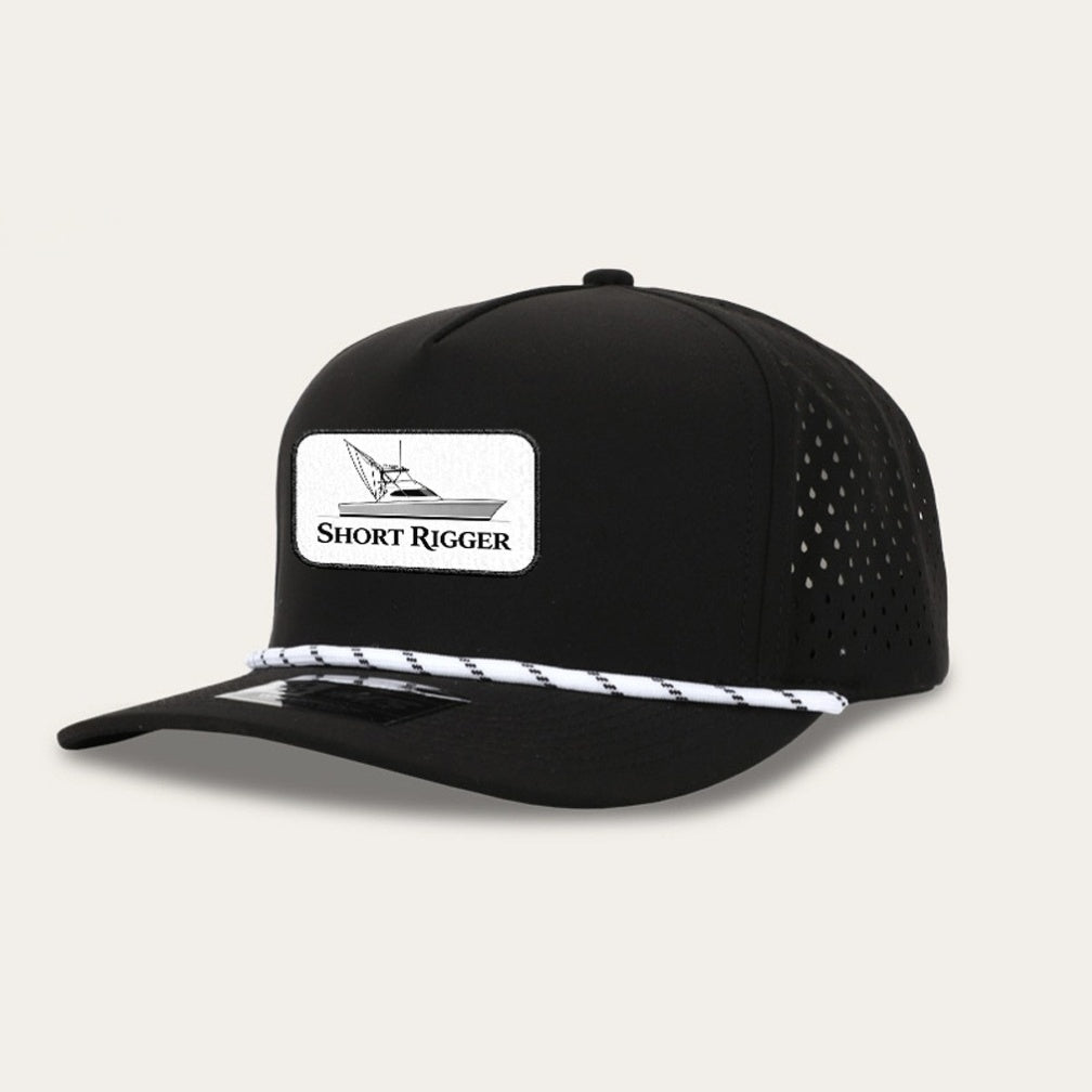 Black 10/10 Sportfish Patch Rope Hat
