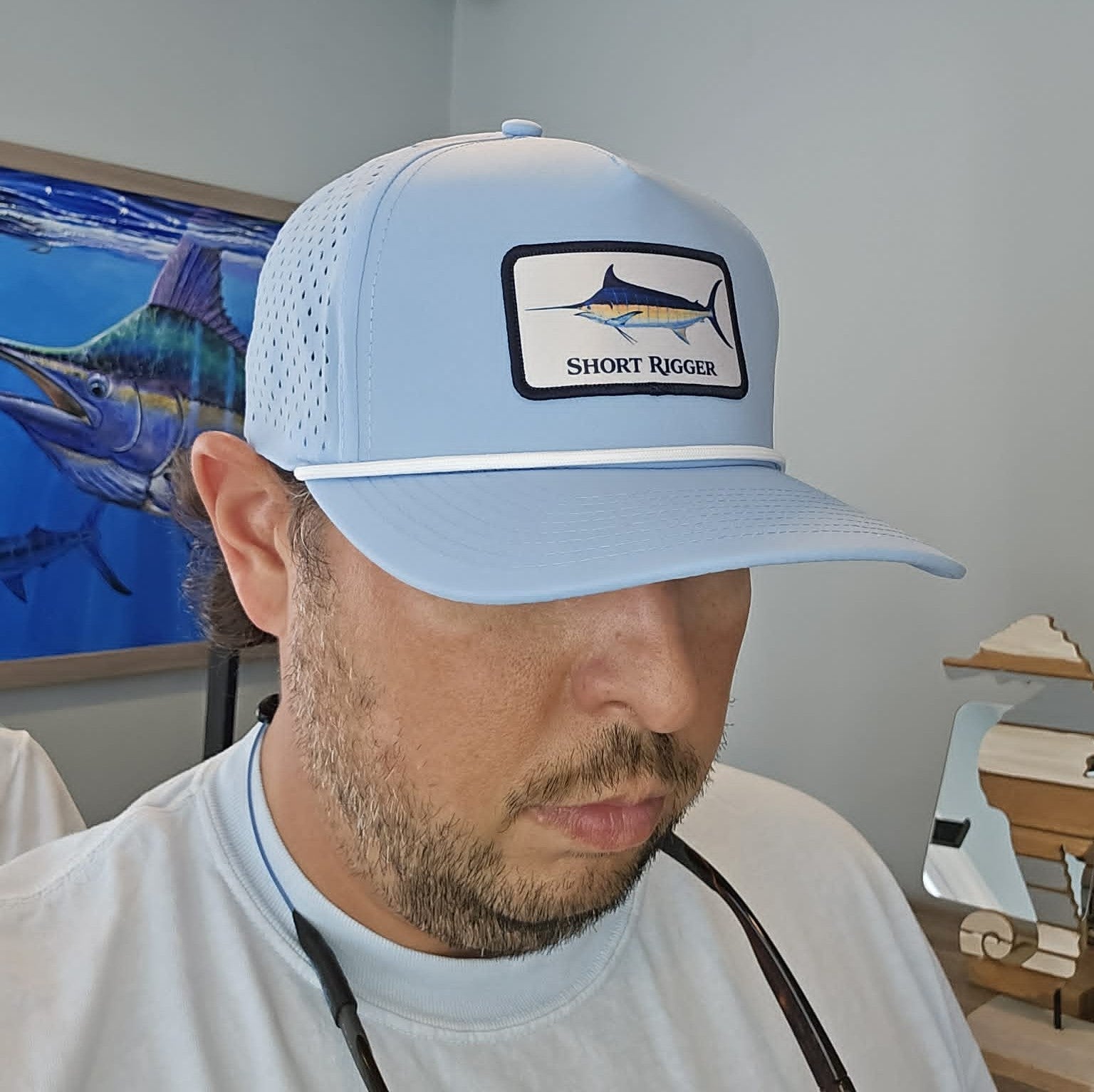 Carolina Blue 10/10 Marlin Patch Rope Hat